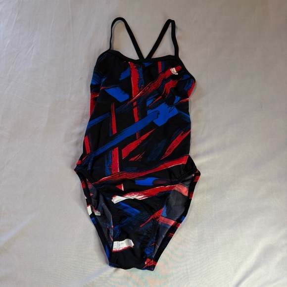 Adidas Infinetex Swimsuit Lined Red and Blue Women's Size 26 (US size XS) - Picture 1 of 10